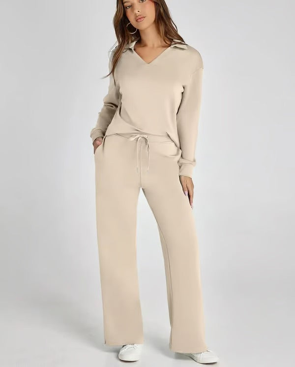 Casual Set Met Lange Mouwen Voor Vrouwen | Meliora Khaki