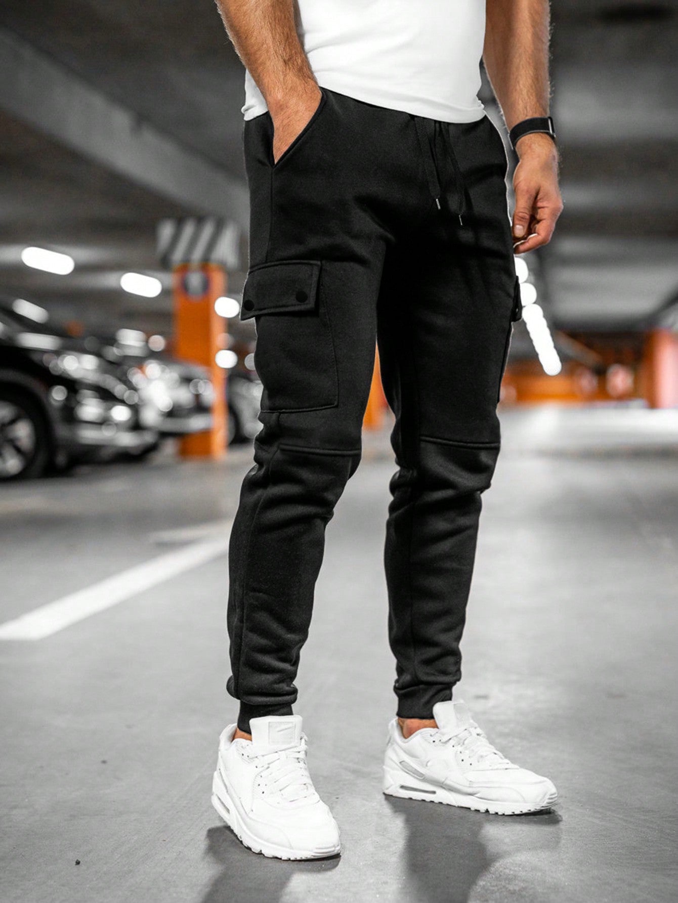 Cropped Joggingbroek Comfortabel Voor Mannen | Jaxen Zwart