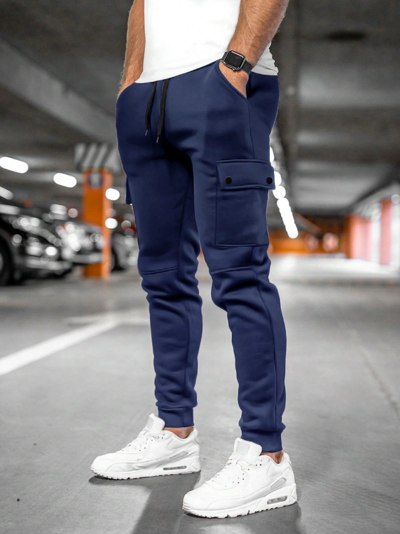 Cropped Joggingbroek Comfortabel Voor Mannen | Jaxen Donkerblauw