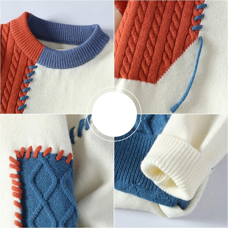 Gebreide Patchwork Trui Voor Heren | Pablo