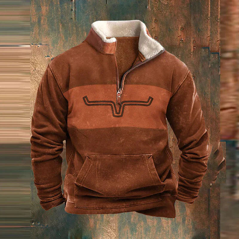 Halve Rits Fleece Pullover Voor Heren | Leonardo Oranje