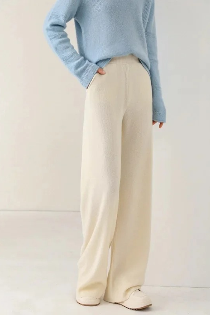 Kasjmier Wijde Broek Met Hoge Taille Voor Dames |Eva