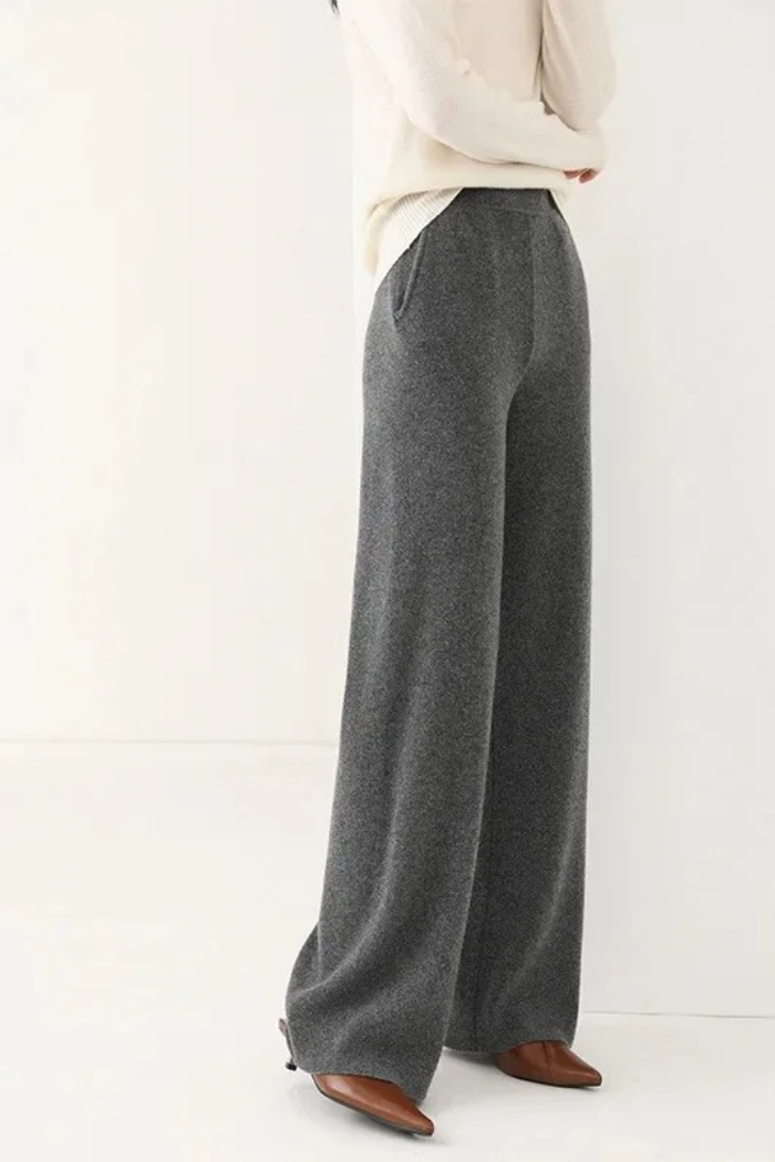 Kasjmier Wijde Broek Met Hoge Taille Voor Dames |Eva