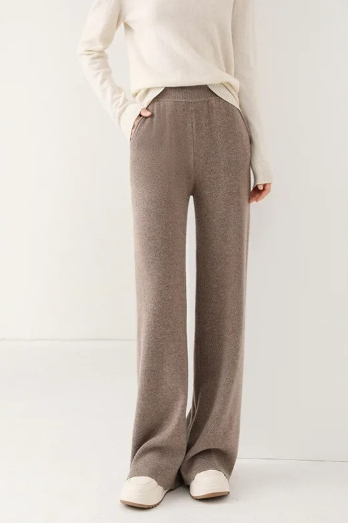 Kasjmier Wijde Broek Met Hoge Taille Voor Dames |Eva