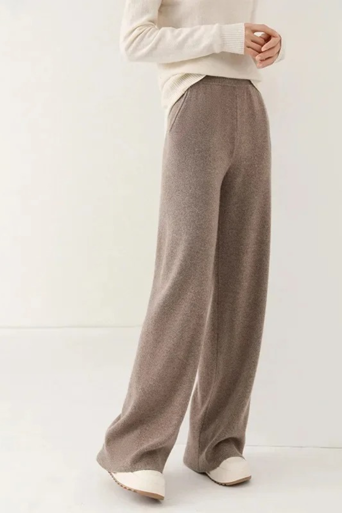 Kasjmier Wijde Broek Met Hoge Taille Voor Dames |Eva