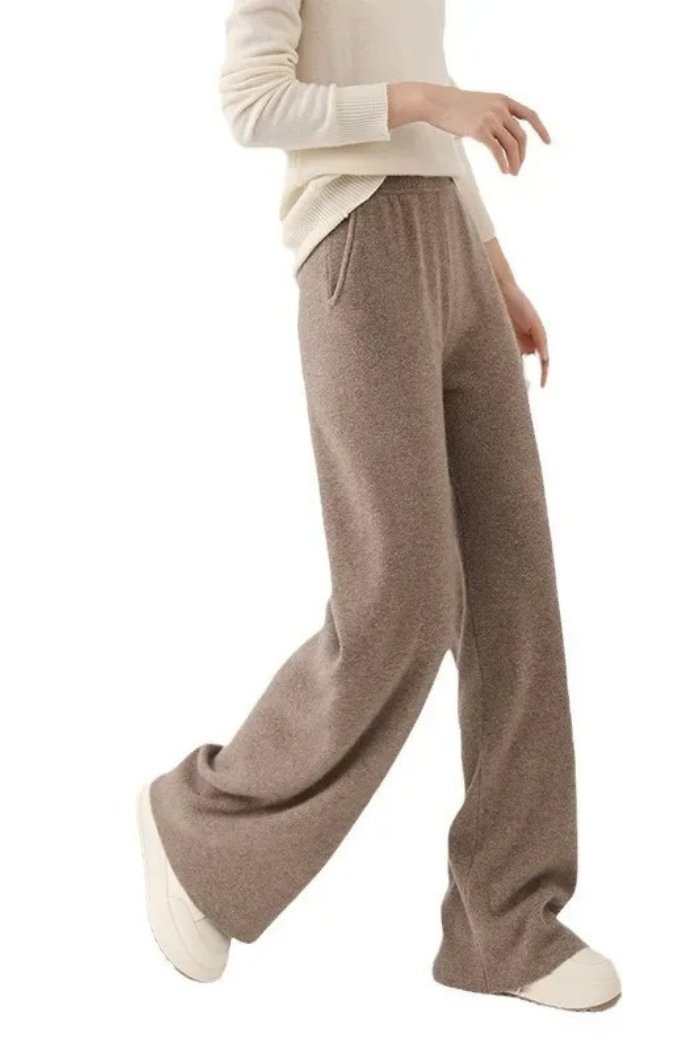 Kasjmier Wijde Broek Met Hoge Taille Voor Dames |Eva