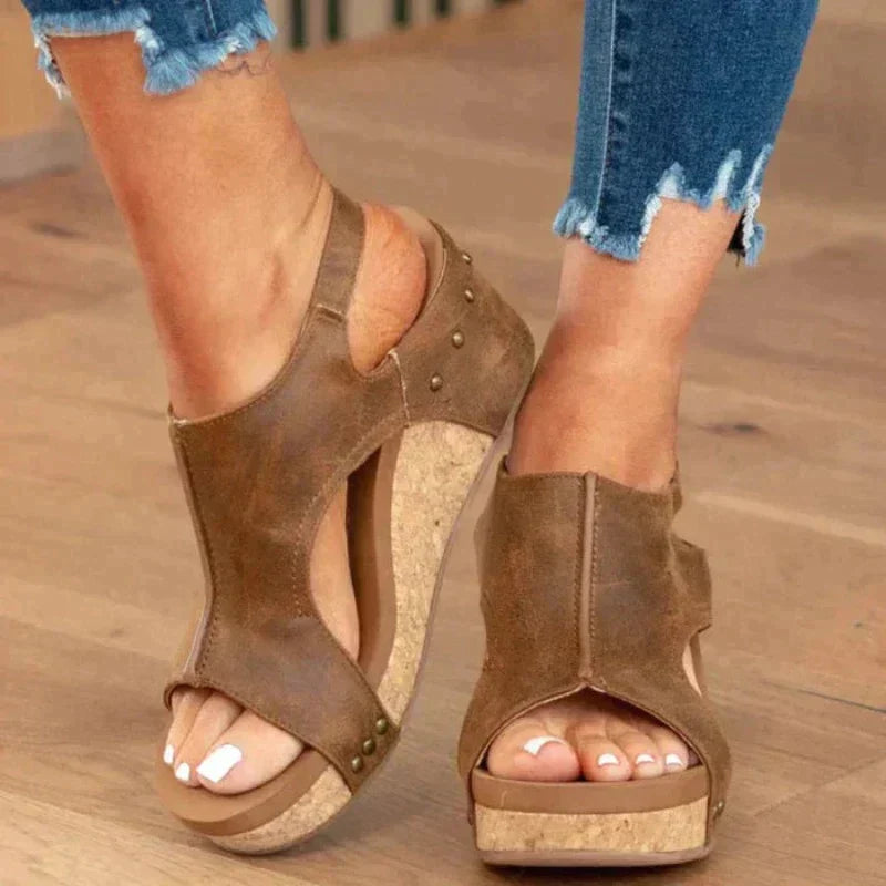 Sleehak Sandalen van Leer voor Dames | Isa