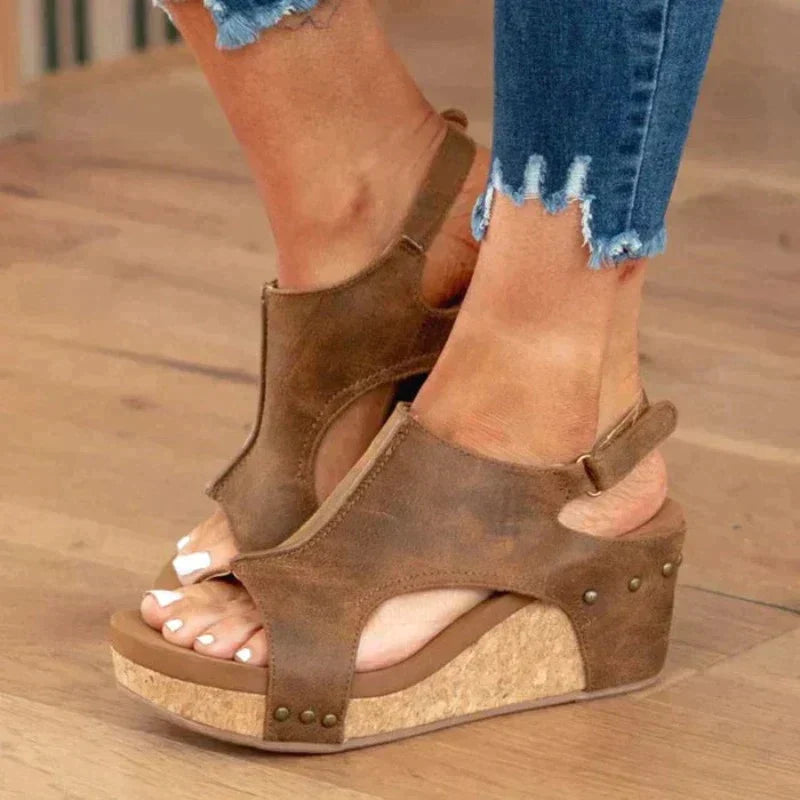 Sleehak Sandalen van Leer voor Dames | Isa