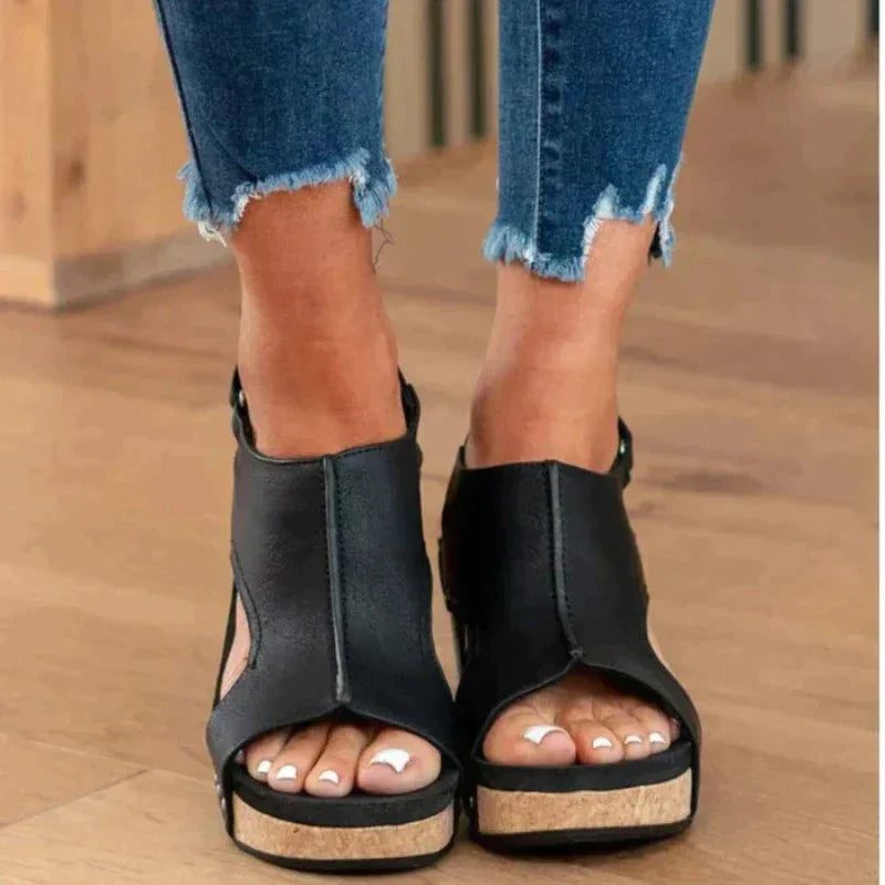 Sleehak Sandalen van Leer voor Dames | Isa