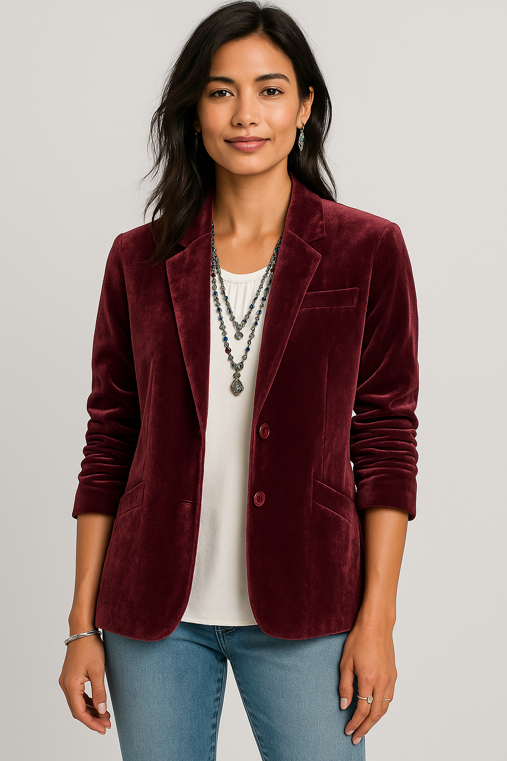 Slim-Fit Blazer Met Enkele Rij Knopen Voor Dames | Noella