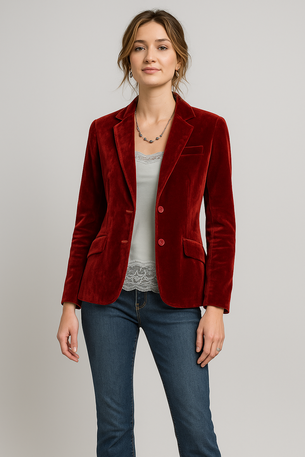 Slim-Fit Blazer Met Enkele Rij Knopen Voor Dames | Noella
