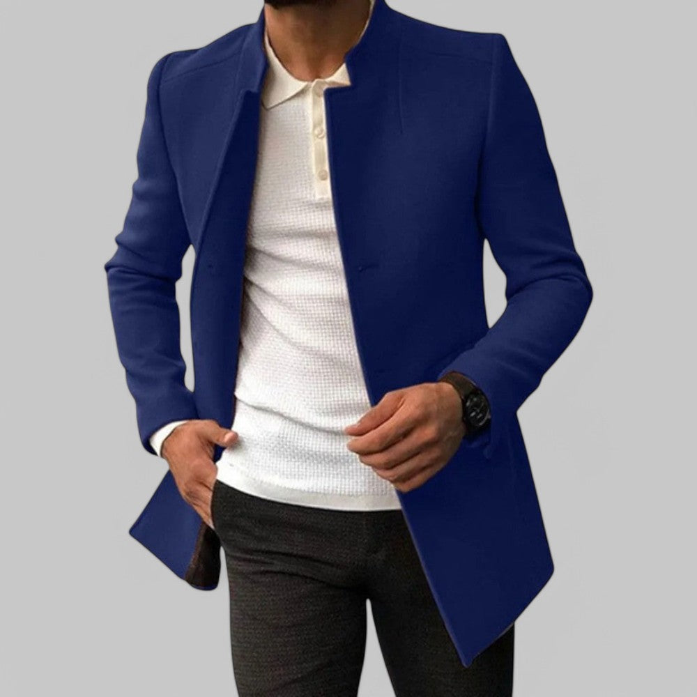 Smart Casual Jas voor Heren met Traditionele Kraag | Zyril Blauw