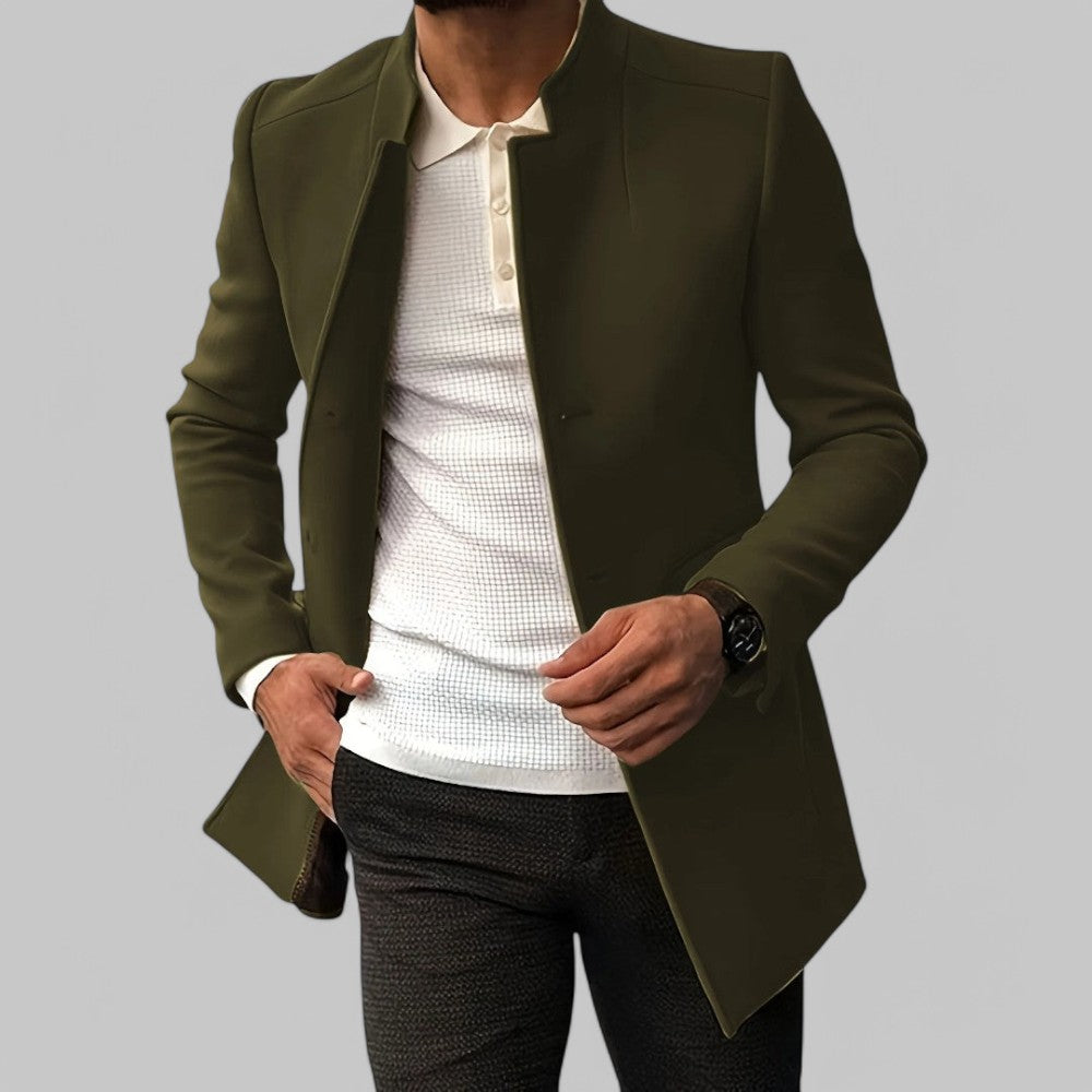 Smart Casual Jas voor Heren met Traditionele Kraag | Zyril Groen