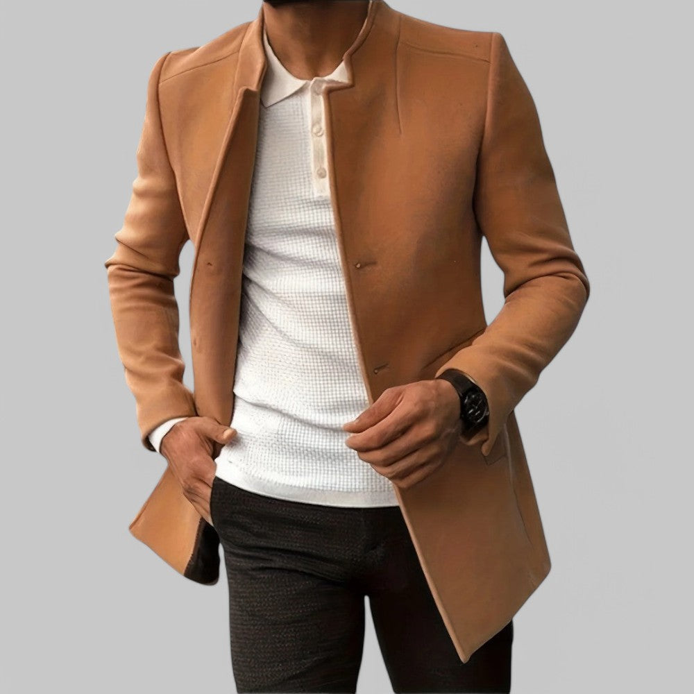 Smart Casual Jas voor Heren met Traditionele Kraag | Zyril Khaki