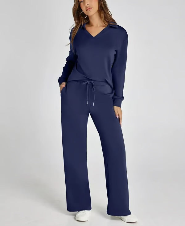 Casual Set Met Lange Mouwen Voor Vrouwen | Meliora Marine Blauw