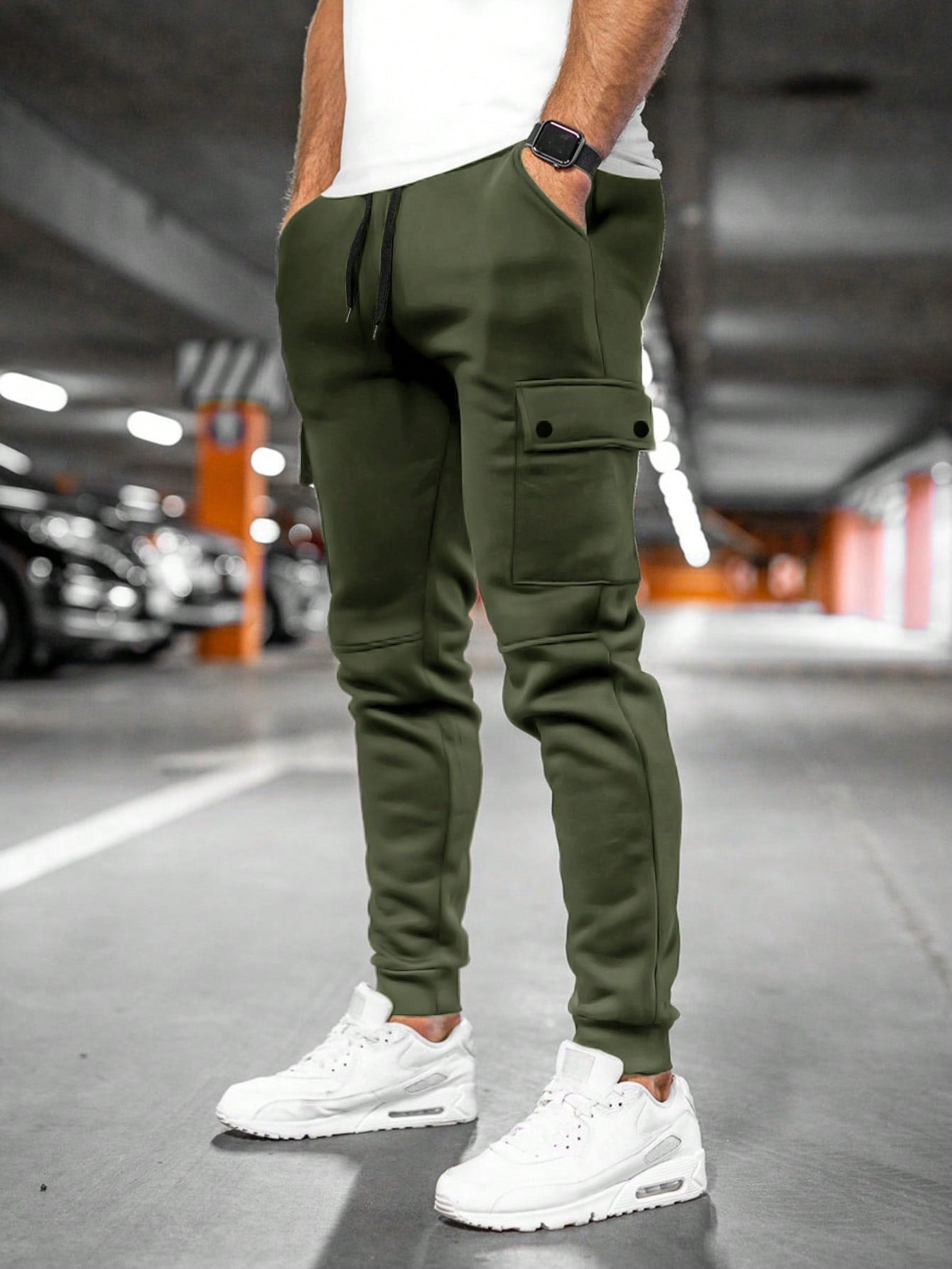 Cropped Joggingbroek Comfortabel Voor Mannen | Jaxen Legergroen