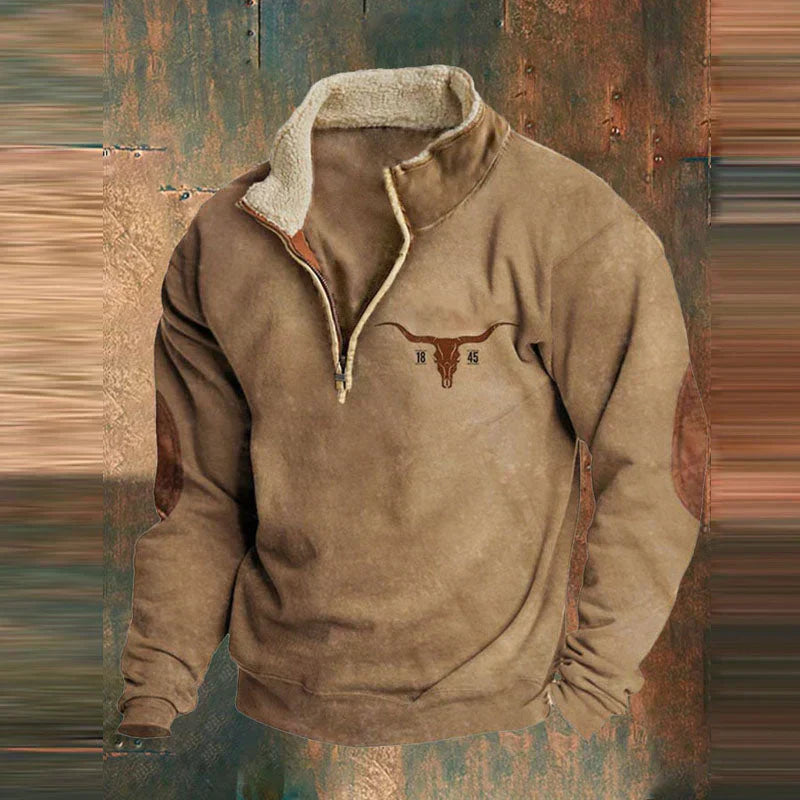 Halve Rits Fleece Pullover Voor Heren | Leonardo Bruin