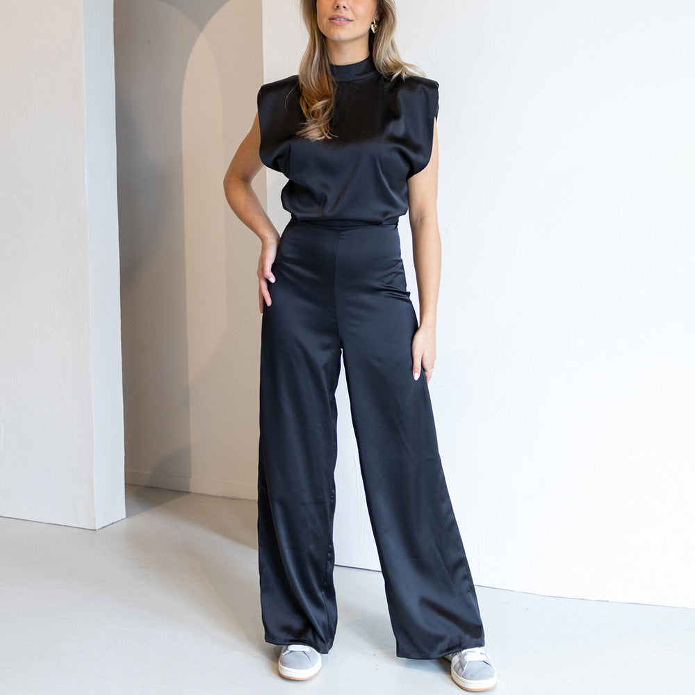 Mouwloze Jumpsuit met Wijde Pijpen voor Dames | Katrina