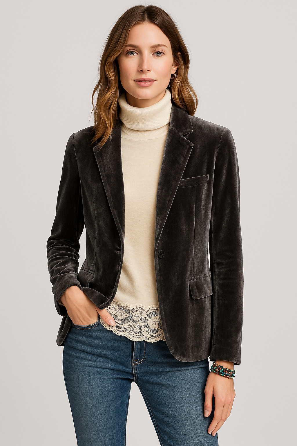 Slim-Fit Blazer Met Enkele Rij Knopen Voor Dames | Noella