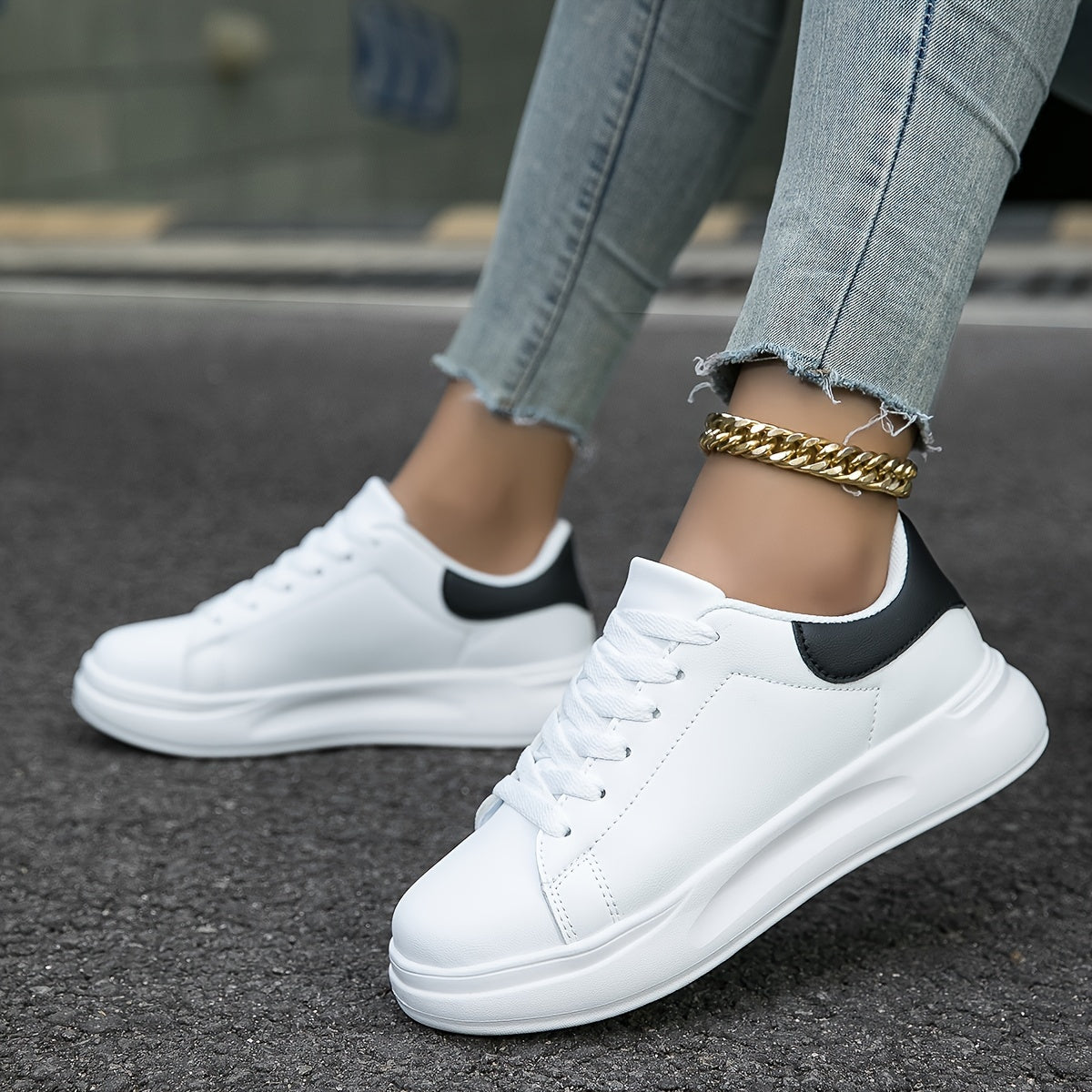 Witte Lederen Sneakers voor Dames | Lotte