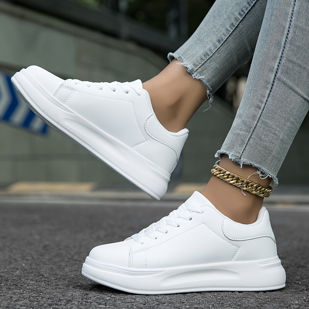 Witte Lederen Sneakers voor Dames | Lotte