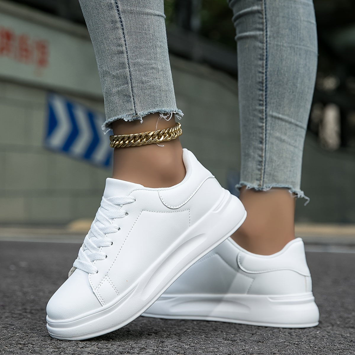 Witte Lederen Sneakers voor Dames | Lotte